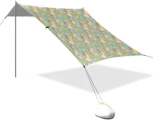 Happy Donkey Face Flowers Beach Tent & Canopy UPF50  Lightweight Large Sun Shelter with Sand Shovel, Sandbags for Camping, Fishing, Backyard Fun