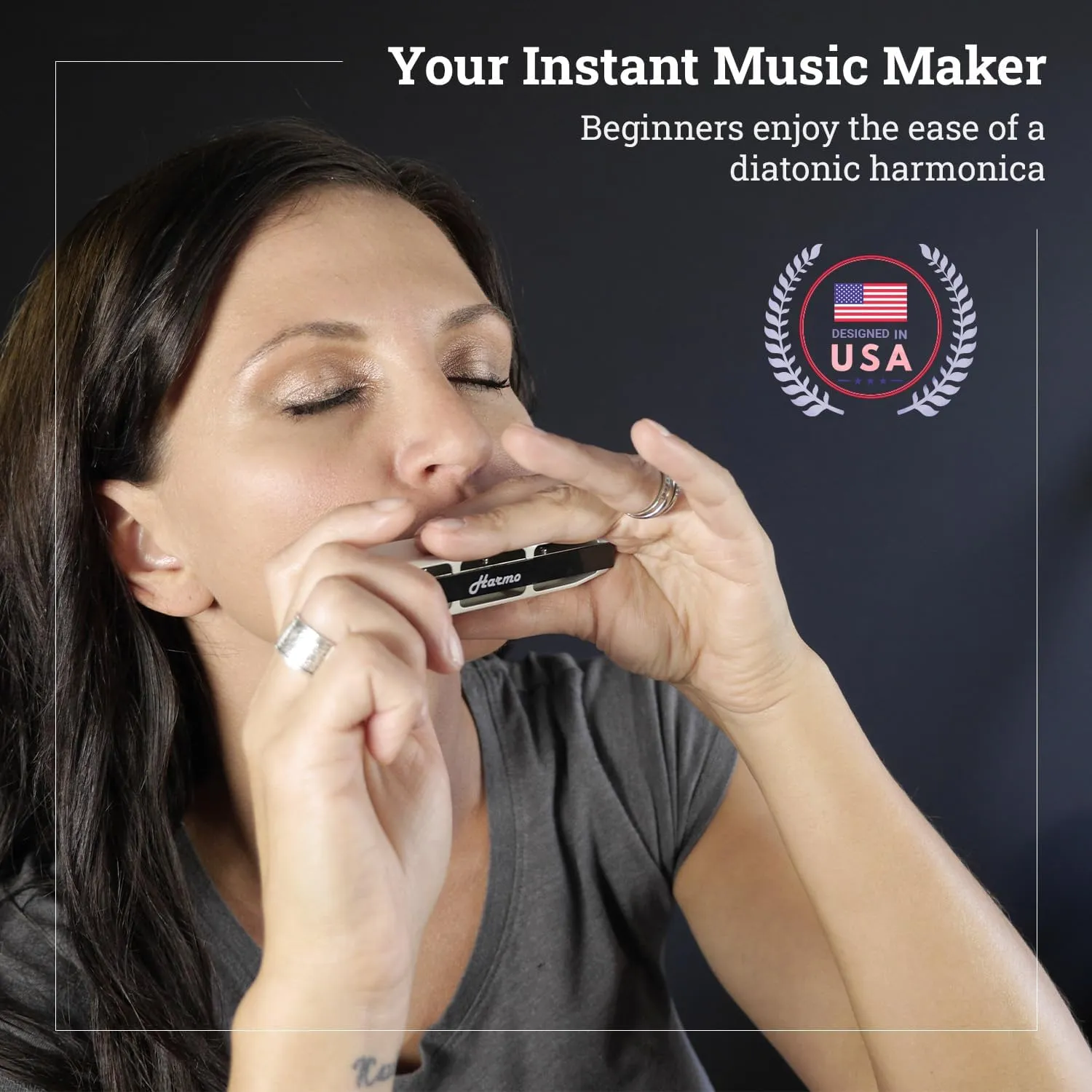 Harmo Polar Diatonic Harmonica Key of C - 10 Holes 20 Notes, Blues Harp Mouth Organ With Case, Phosphor Bronze Reeds, Suitable for All Genres, Harmonica for Kids, Adult, Beginners & Professionals
