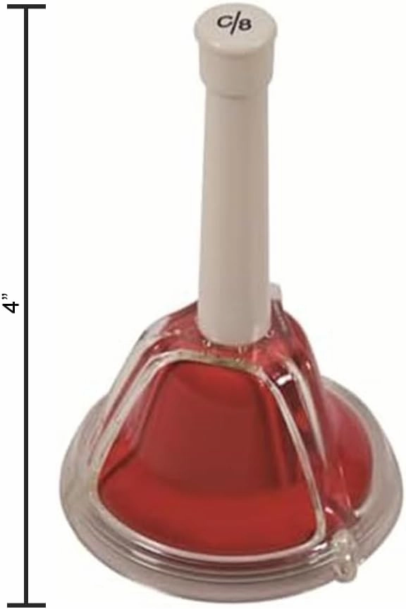 HB9201 8-Note Diatonic Set: Handbell & Deskbell Combo - Push-Button & Hand Ringing Features - Complete Musical Note Range for All Your Needs.