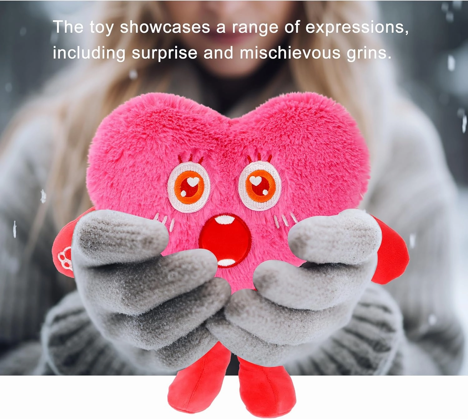 Heart-Shaped Plush Toy - Valentine's Day Gift for Girlfriend/Boyfriend (Pink and Red)