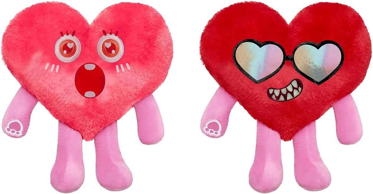Heart-Shaped Plush Toy - Valentine's Day Gift for Girlfriend/Boyfriend (Pink and Red)