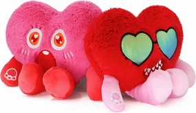Heart-Shaped Plush Toy - Valentine's Day Gift for Girlfriend/Boyfriend (Pink and Red)