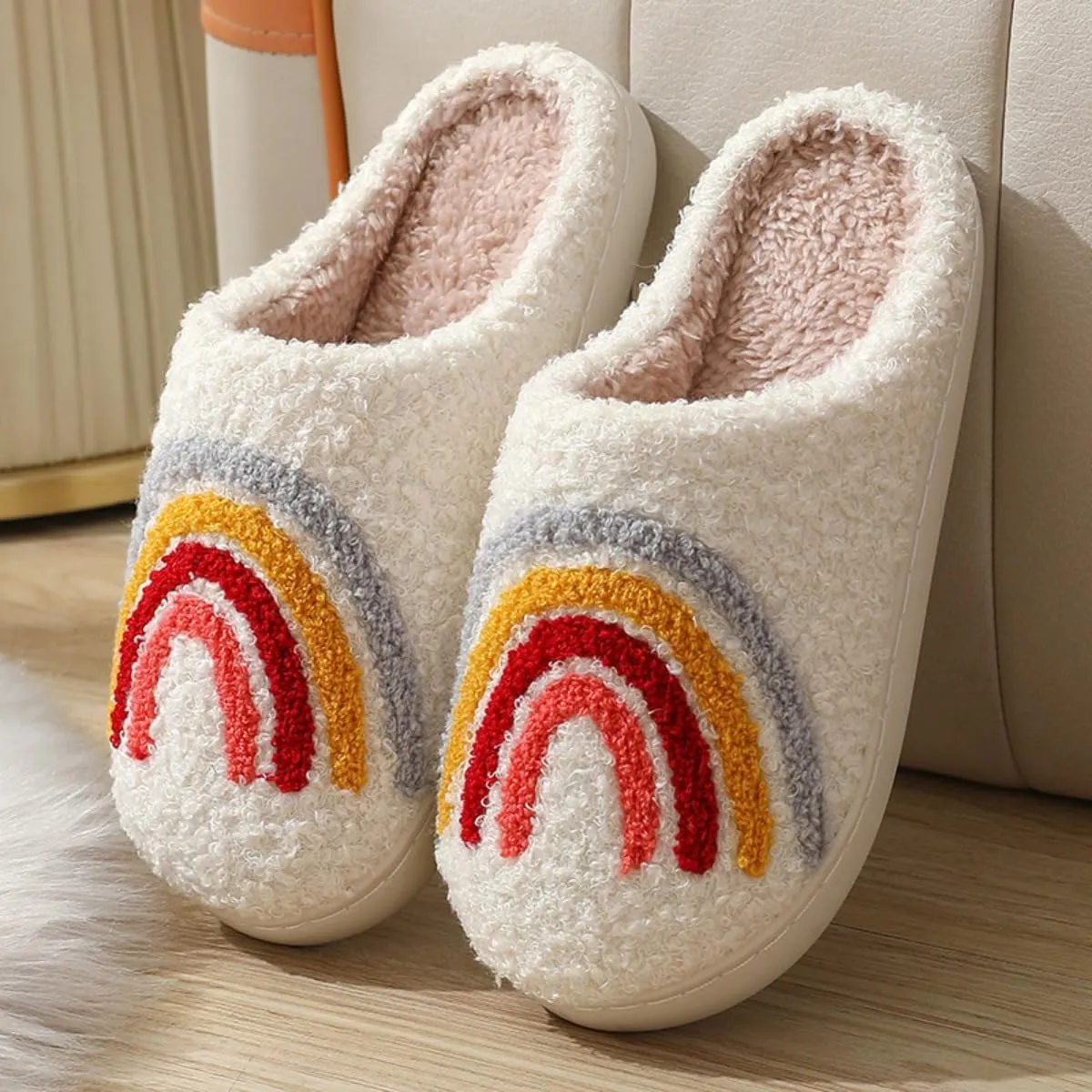 Height Increase Slippers for Women Bunny Ears Animal Rabbit Fuzzy Fluffy Boosting Anti Slip For Indoor Women Girls Pantuflas Para Mujer Cute Sides