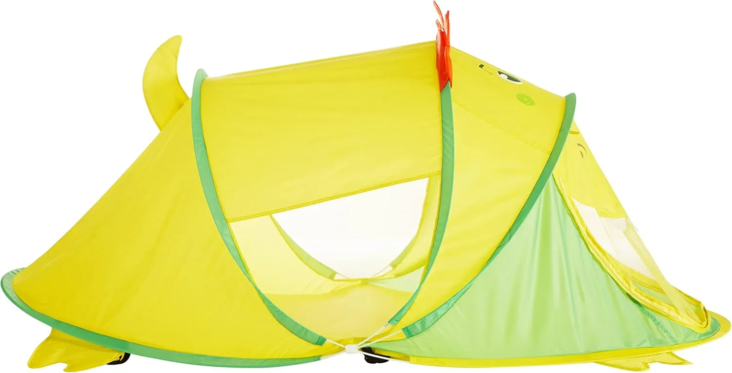 Heritage Kids Figural Dinosaur Pop Up Portable Play Tent with Carry Case, 71" L x 35" w x 33" H, Green