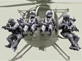 HFVUYAR 1/35 US Helicopter Commando Resin Model Kit Unpainted and Unassembled Soldier Resin Model Kit (6 Figures, no Airplane) //K9c76O1