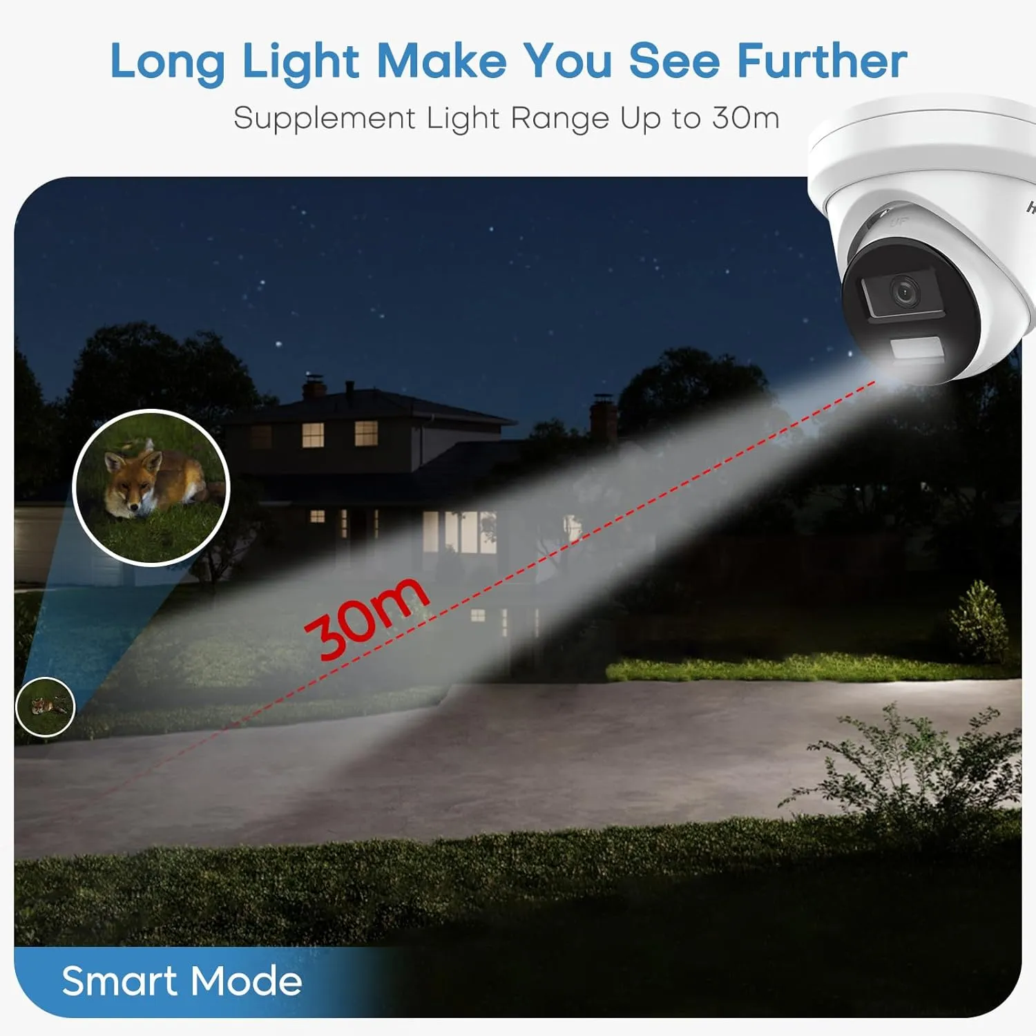HIKV DS-2CD2383G2-LI 2.8mm 4K 8MP ACU-Sense Turret IP Camera with Smart Hybrid Light, AI VCA, Human/Vehicle Detection, 98ft Smart Night Color, Metal, Upgrade DS-2CD2383G2-I, Compatible for Hikvision