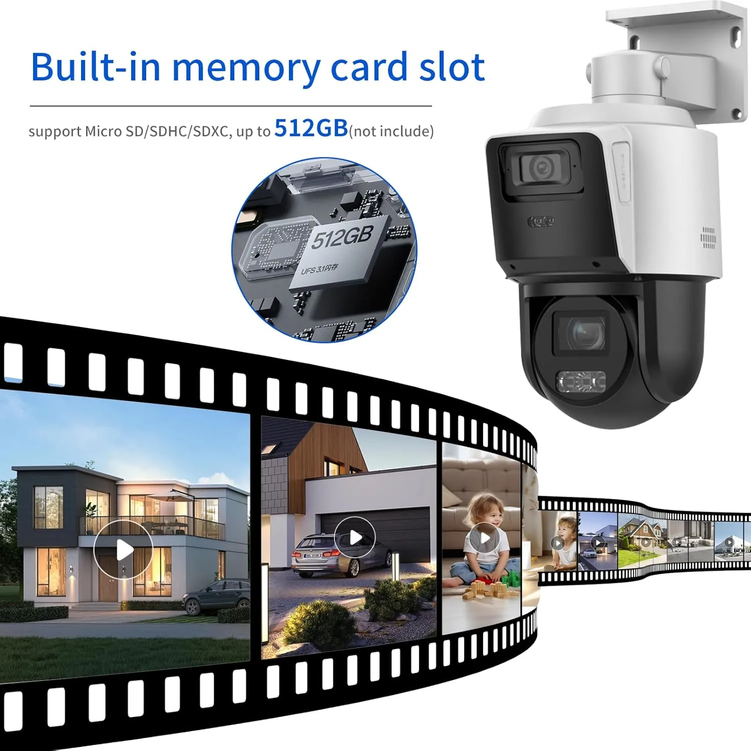Hikvision PTZ Camera Compatible DS-2SE3C404MWG-E/14 TandemVu 4MP 4MP Dual Lens Security Cameran 4X POE PTZ Network Camera 2.8 to 12 mm Lens and Color Vu Bullet Camera 2.8mm Lens International Version