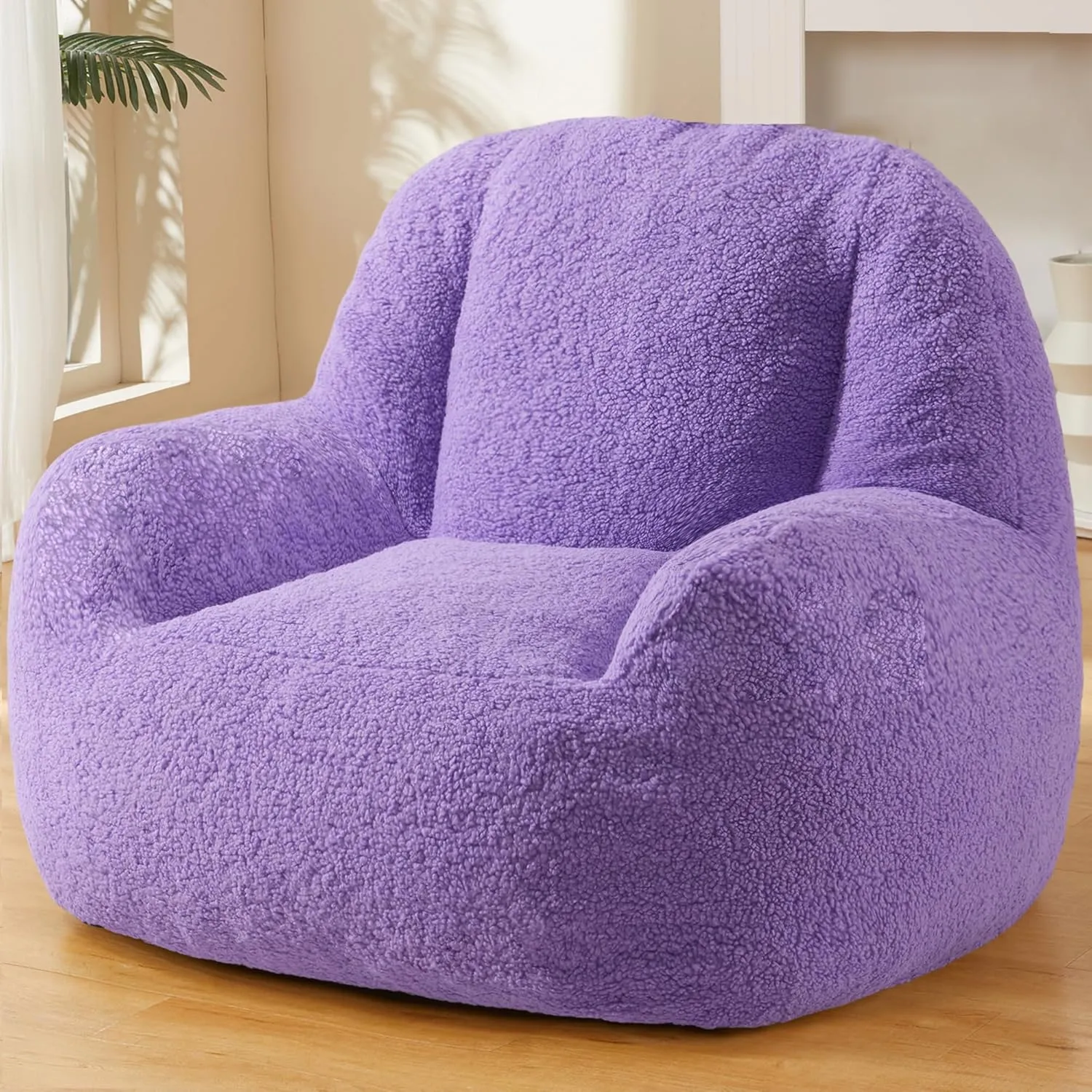 Homguava Bean Bag Chairs for Adults,Giant Beanbag Couch Adult Bean Bag Chair with Filler Included,Modern Lazy Sofa Comfy Chair for Living Room(Purple)
