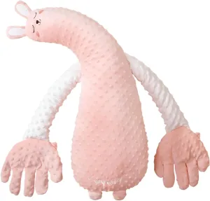 HONEYJOY Sweet Bunny Plush Pal for Tummy Time & Supported Play, Soft Minky Sensory Companion for Floor Activities, Supportive Body Cushion for Baby & Toddler