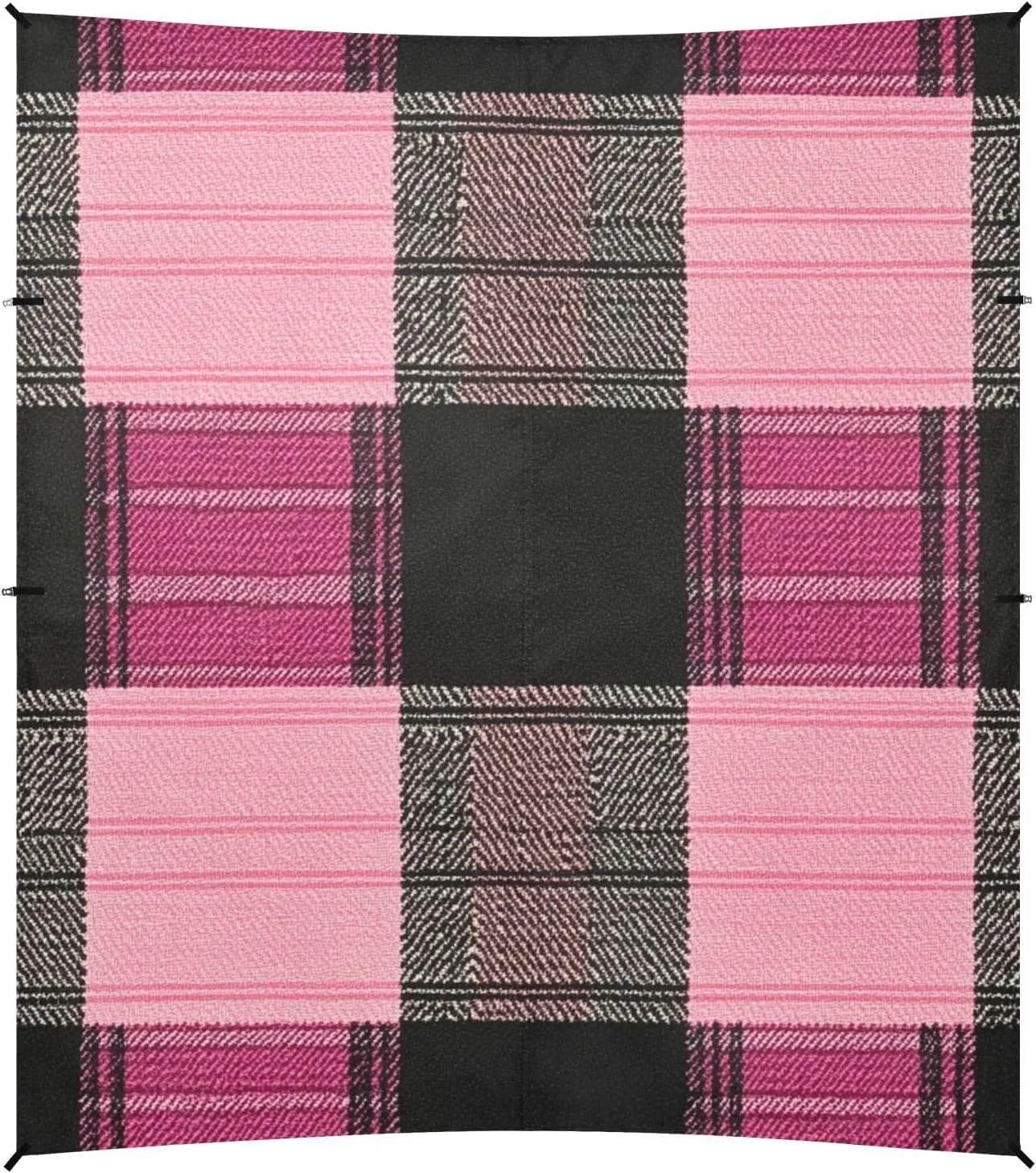 Hotpink Buffalo Plaid Check Tartan Scotland Beach Tent UPF50  Protection Water-Resistant Large Portable Sun Shelter with Sand Pockets for Family Trips, Picnics & Camping