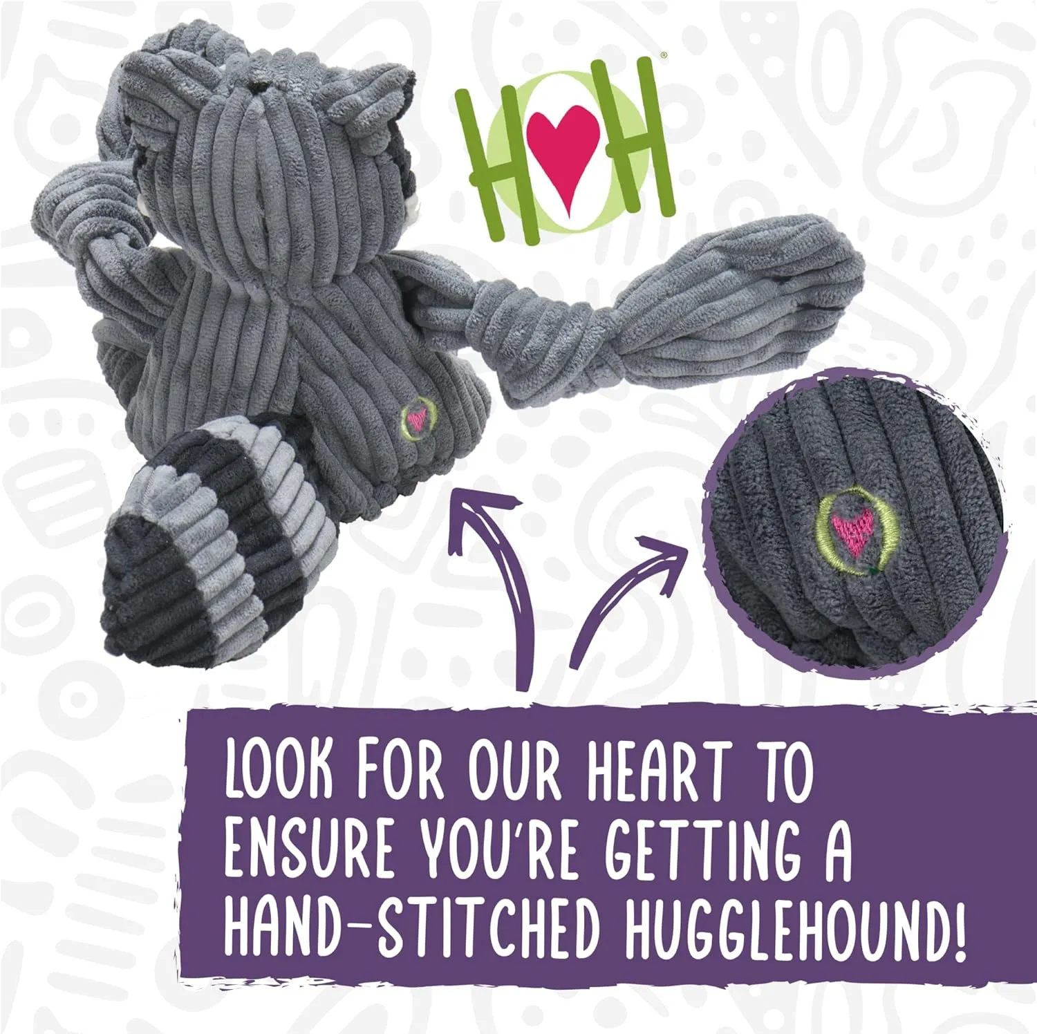 HuggleHounds Knottie Plush Dog Toy - Dog Stuffed Animal Toy, Squeaky Puppy Toys, for Small, Medium & Large Dogs, Durable Plush to Keep Them Busy - Dottie Cow, Large