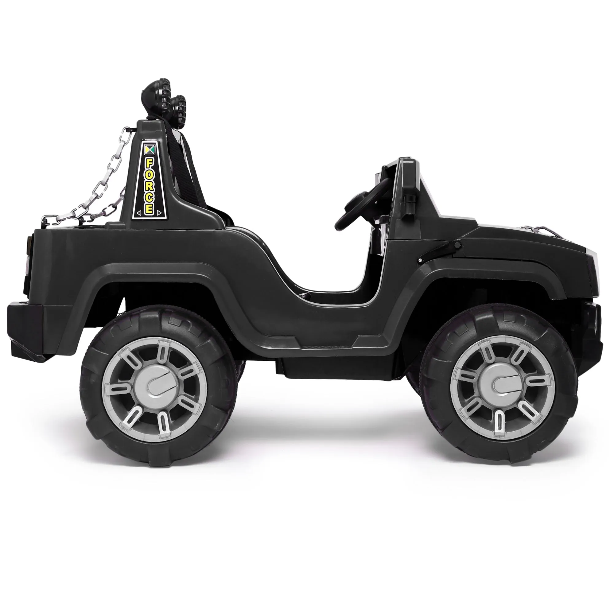 Humer Electric Car TZ-0008 - Black | Frequency 2.4 GHz | Lights & Music | Ride-On Car | Seat Belt for Safety | Perfect Tyre Grip | Make in India | For Kids 3  years