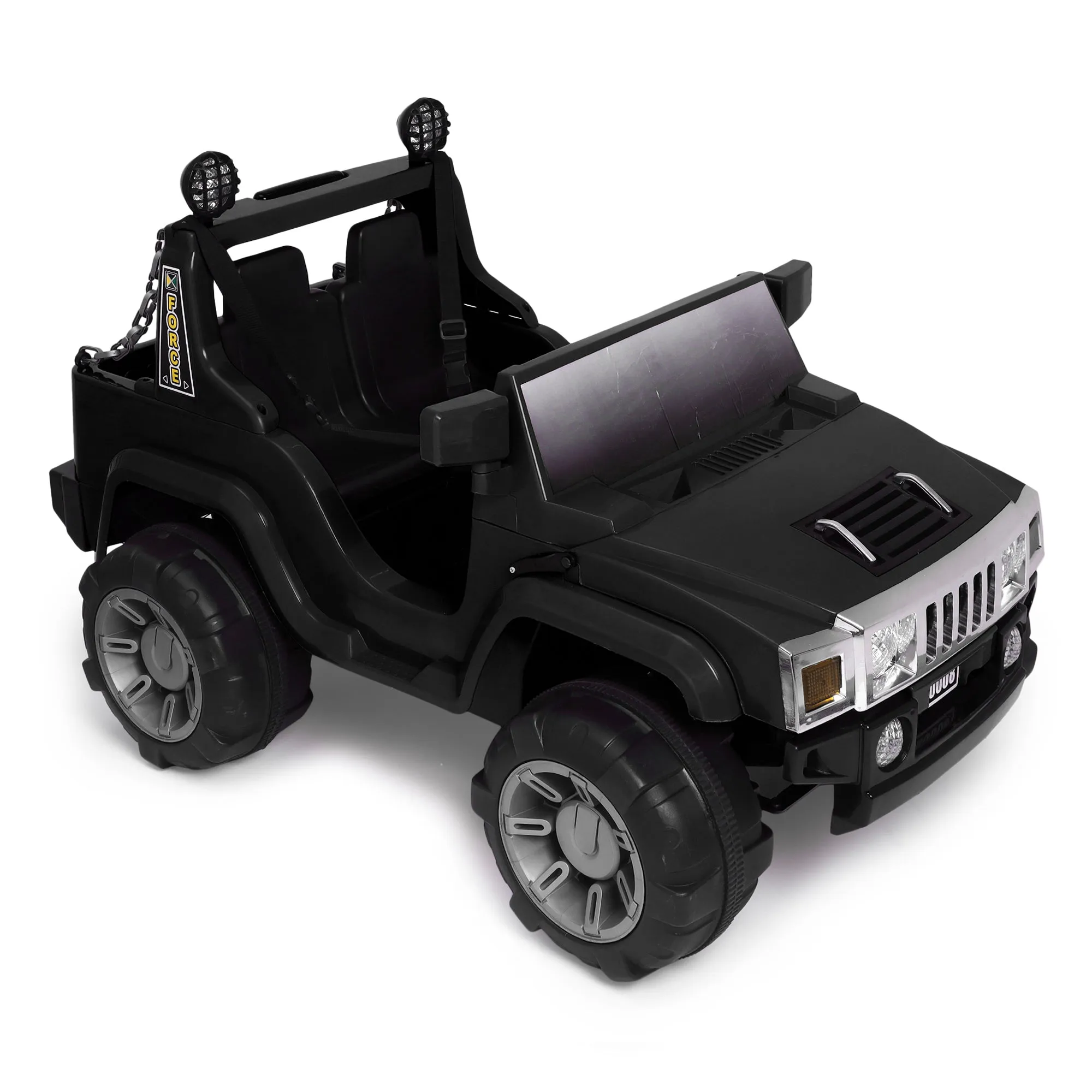 Humer Electric Car TZ-0008 - Black | Frequency 2.4 GHz | Lights & Music | Ride-On Car | Seat Belt for Safety | Perfect Tyre Grip | Make in India | For Kids 3  years