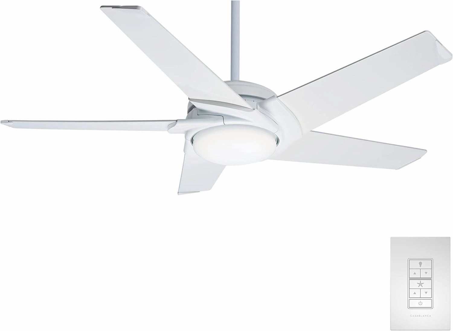 Hunter Fan Company 59165 Casablanca Stealth Indoor Ceiling Fan with LED Light and Remote Control White, 54-inch