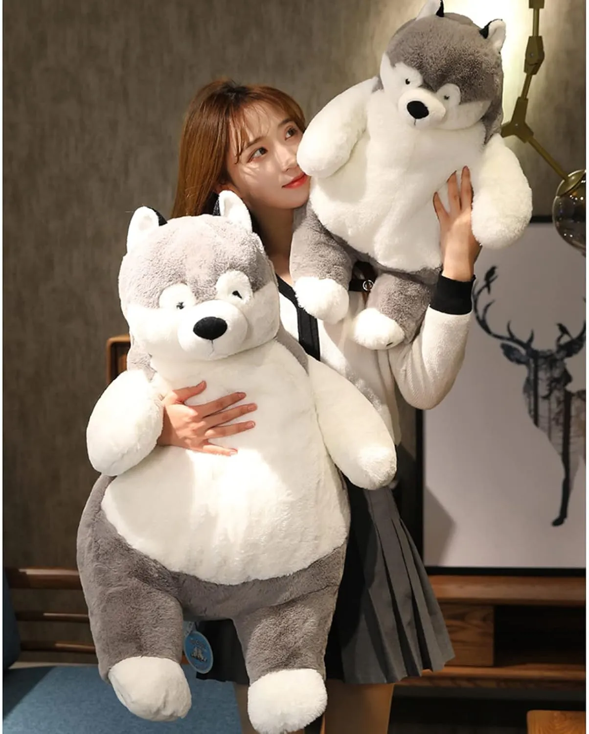 Husky Weighted Stuffed Animals, 21.5" 5.2 lbs Weighted Husky Dog Plush Toy Large Weighted Plush Animal Pillow Gifts for Boys and Girls