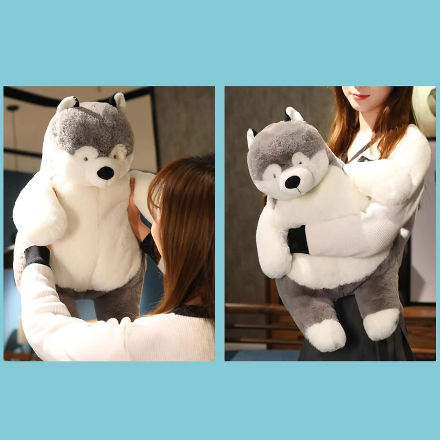 Husky Weighted Stuffed Animals, 21.5" 5.2 lbs Weighted Husky Dog Plush Toy Large Weighted Plush Animal Pillow Gifts for Boys and Girls