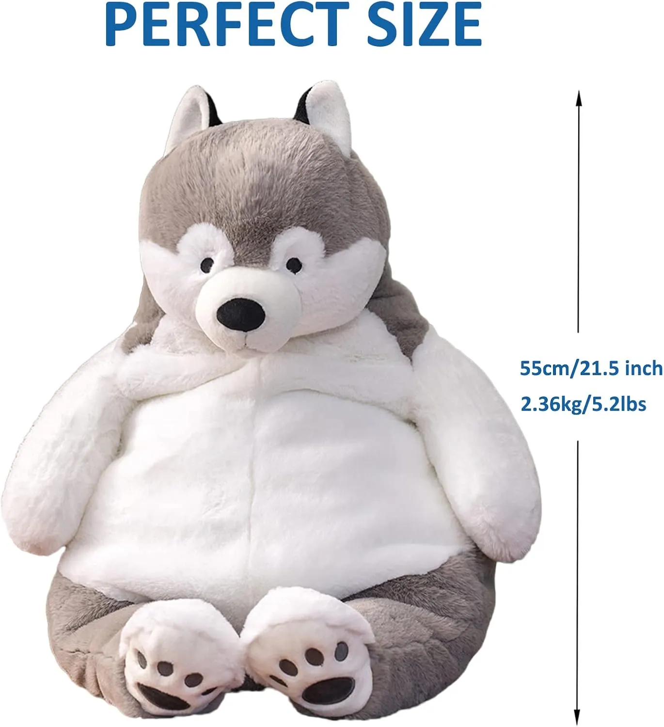Husky Weighted Stuffed Animals, 21.5" 5.2 lbs Weighted Husky Dog Plush Toy Large Weighted Plush Animal Pillow Gifts for Boys and Girls