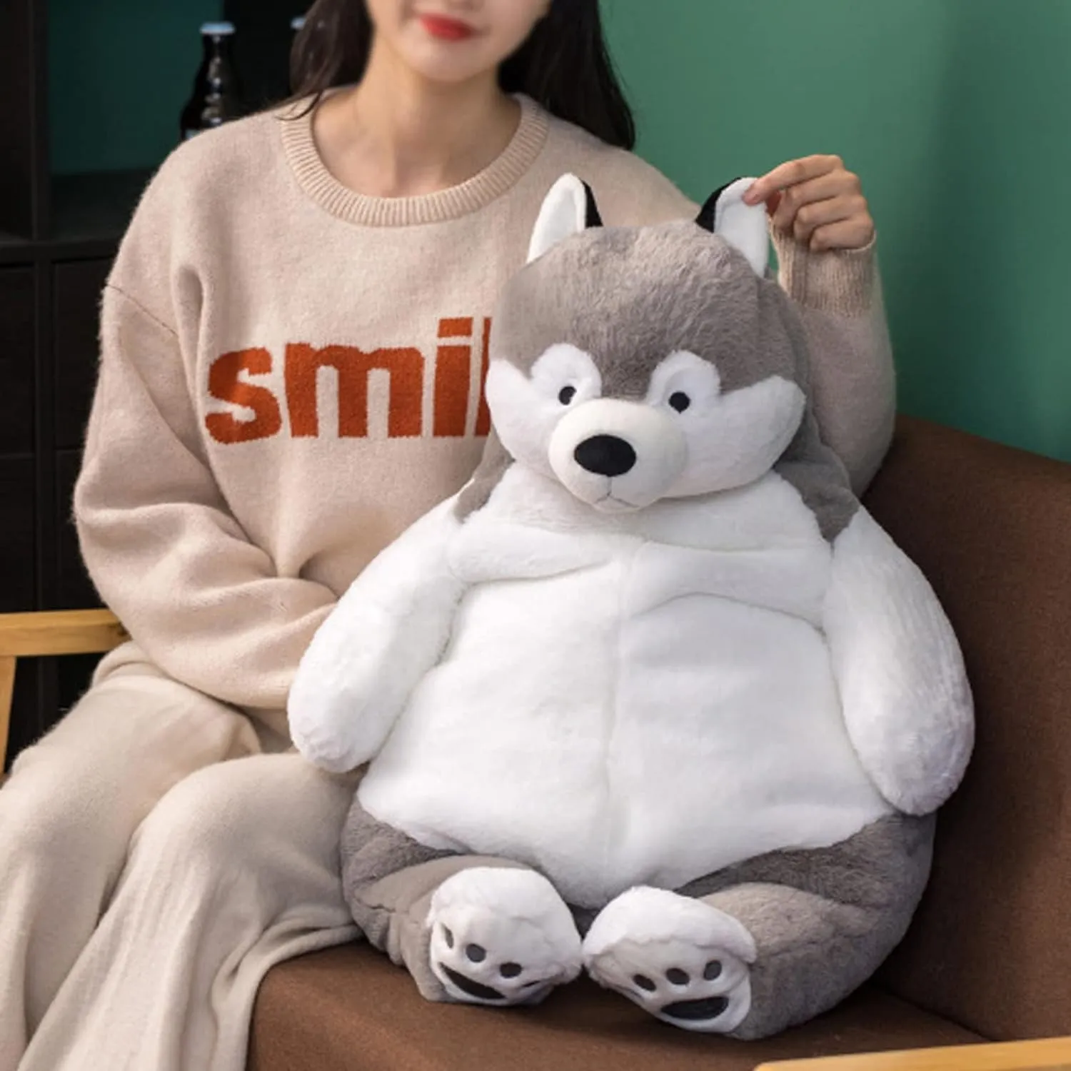 Husky Weighted Stuffed Animals, 21.5" 5.2 lbs Weighted Husky Dog Plush Toy Large Weighted Plush Animal Pillow Gifts for Boys and Girls