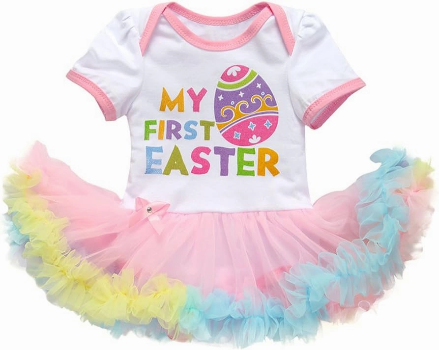 IBTOM CASTLE 3pcs/4pcs Baby Girls 1st Easter Bunny Tutu Dress Headband Leggings Shoes Outfits Bodysuit Princess Costume