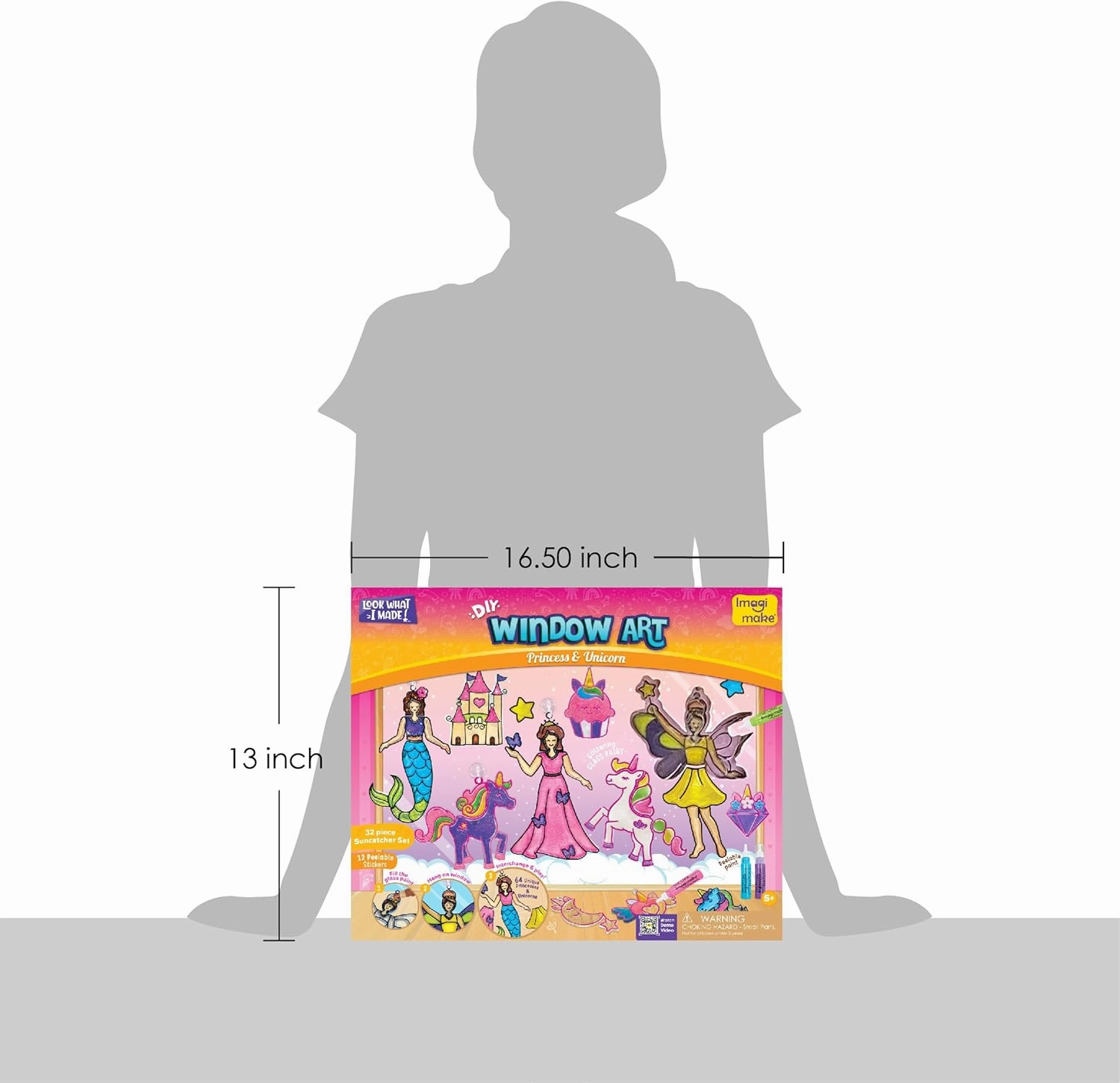 Imagimake Window Art Princess & Unicorn | Suncatcher Kit | Unicorn Toys for Girls Age 5-8 | Craft Kits for Ages 8-12 | Gifts for 5 Year Old Girls | Princess Toys