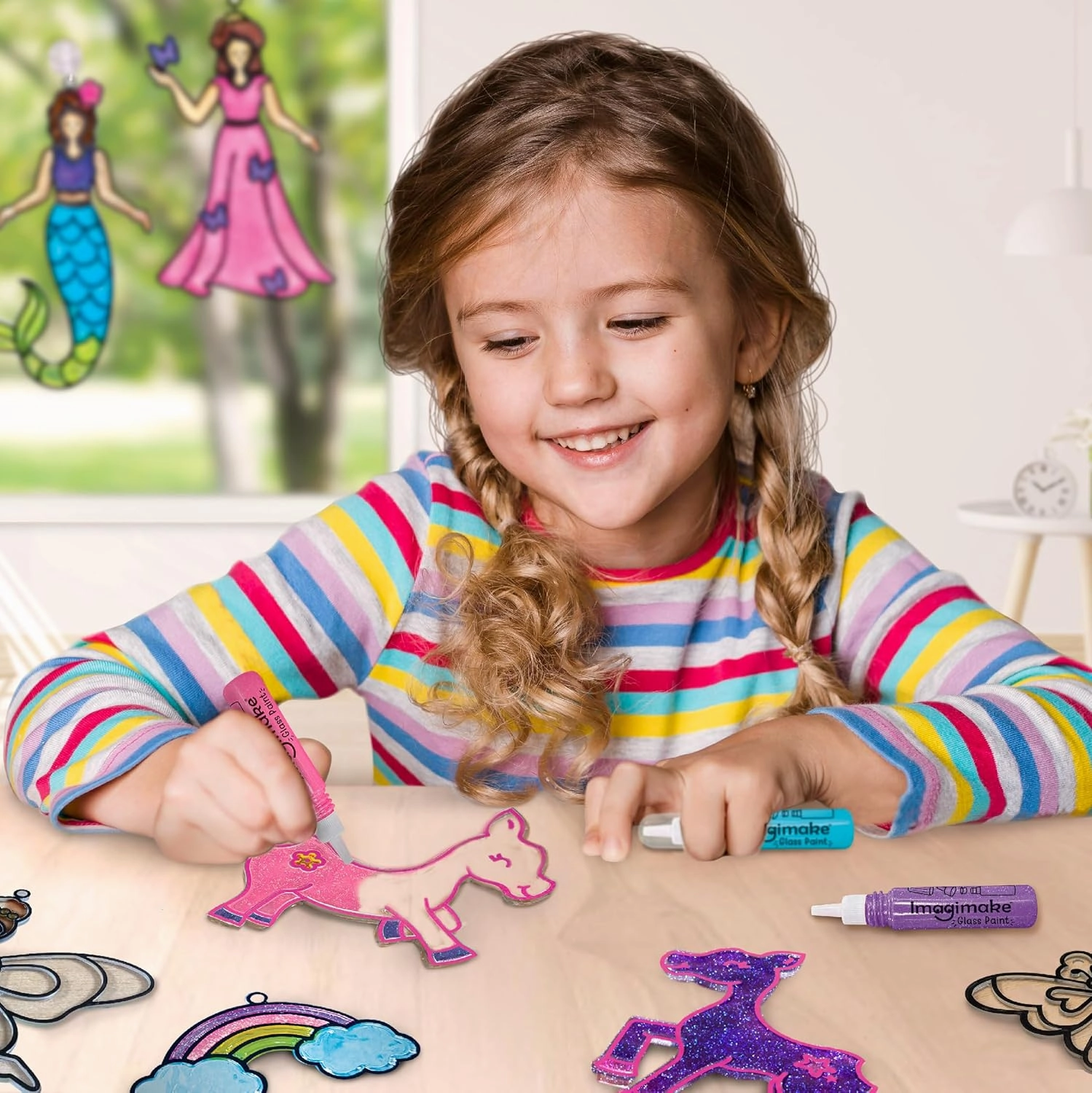 Imagimake Window Art Princess & Unicorn | Suncatcher Kit | Unicorn Toys for Girls Age 5-8 | Craft Kits for Ages 8-12 | Gifts for 5 Year Old Girls | Princess Toys