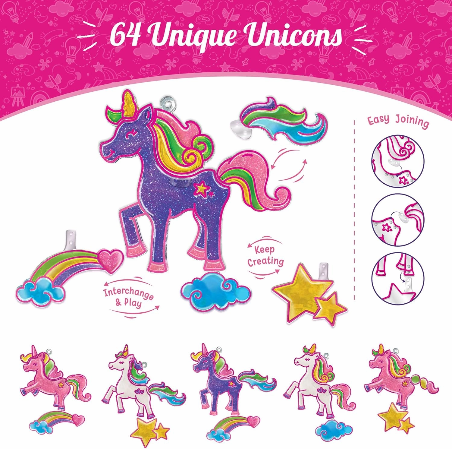 Imagimake Window Art Princess & Unicorn | Suncatcher Kit | Unicorn Toys for Girls Age 5-8 | Craft Kits for Ages 8-12 | Gifts for 5 Year Old Girls | Princess Toys