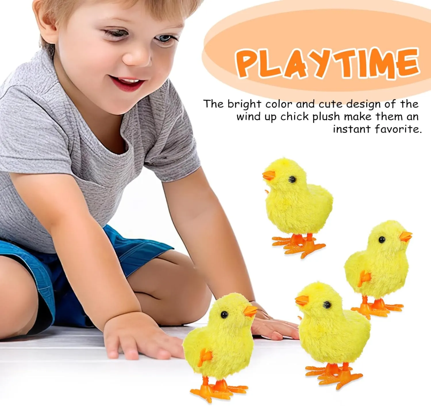 IMIKEYA 12PCS Wind Up Chicks Toys: Yellow Plush Jumping Chicks Plush Chicks Jumping Chick Wind Up Toys Wind Up Toys for Kids Toddlers Easter Egg Hunt Basket Stocking Goodie Bags Easter Party Favors