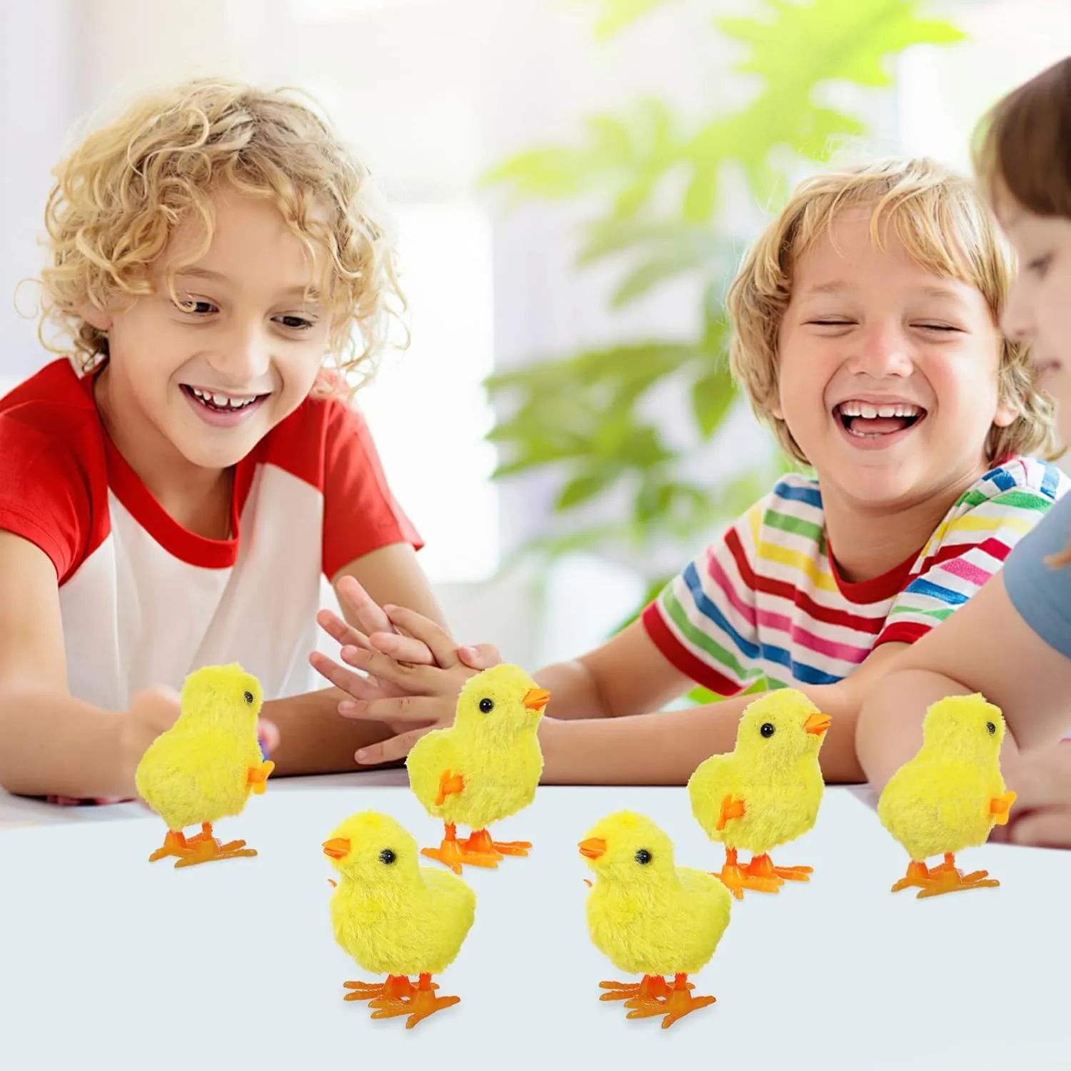 IMIKEYA 12PCS Wind Up Chicks Toys: Yellow Plush Jumping Chicks Plush Chicks Jumping Chick Wind Up Toys Wind Up Toys for Kids Toddlers Easter Egg Hunt Basket Stocking Goodie Bags Easter Party Favors