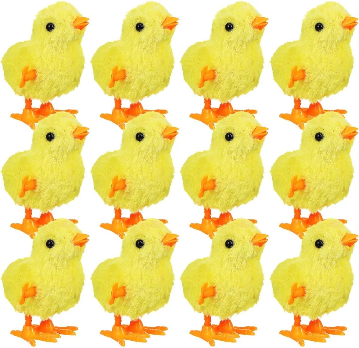 IMIKEYA 12PCS Wind Up Chicks Toys: Yellow Plush Jumping Chicks Plush Chicks Jumping Chick Wind Up Toys Wind Up Toys for Kids Toddlers Easter Egg Hunt Basket Stocking Goodie Bags Easter Party Favors