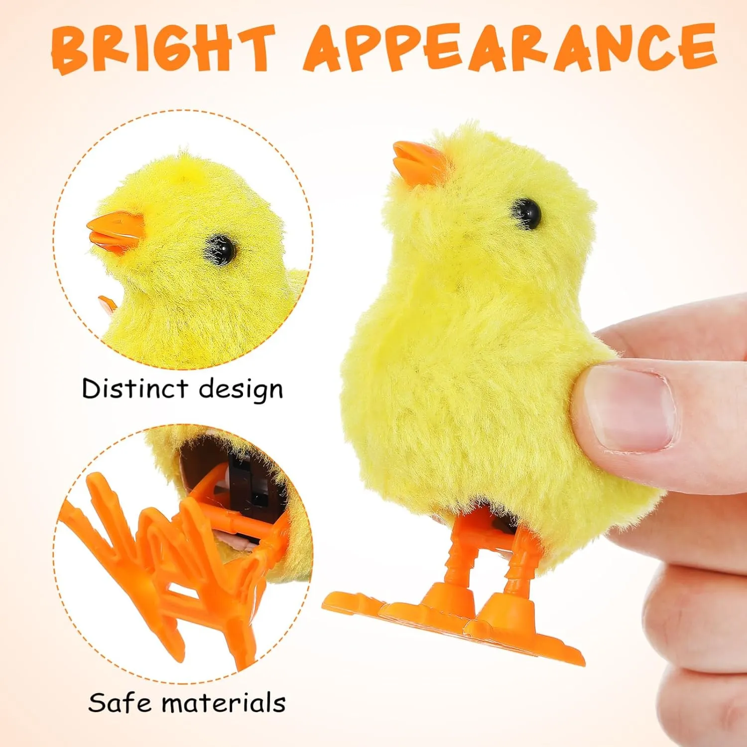 IMIKEYA 12PCS Wind Up Chicks Toys: Yellow Plush Jumping Chicks Plush Chicks Jumping Chick Wind Up Toys Wind Up Toys for Kids Toddlers Easter Egg Hunt Basket Stocking Goodie Bags Easter Party Favors