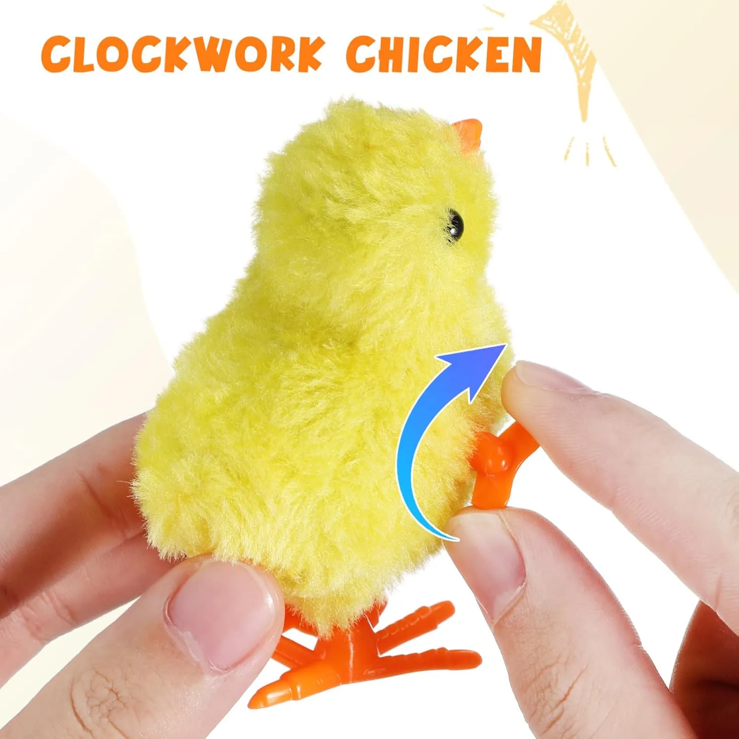 IMIKEYA 12PCS Wind Up Chicks Toys: Yellow Plush Jumping Chicks Plush Chicks Jumping Chick Wind Up Toys Wind Up Toys for Kids Toddlers Easter Egg Hunt Basket Stocking Goodie Bags Easter Party Favors