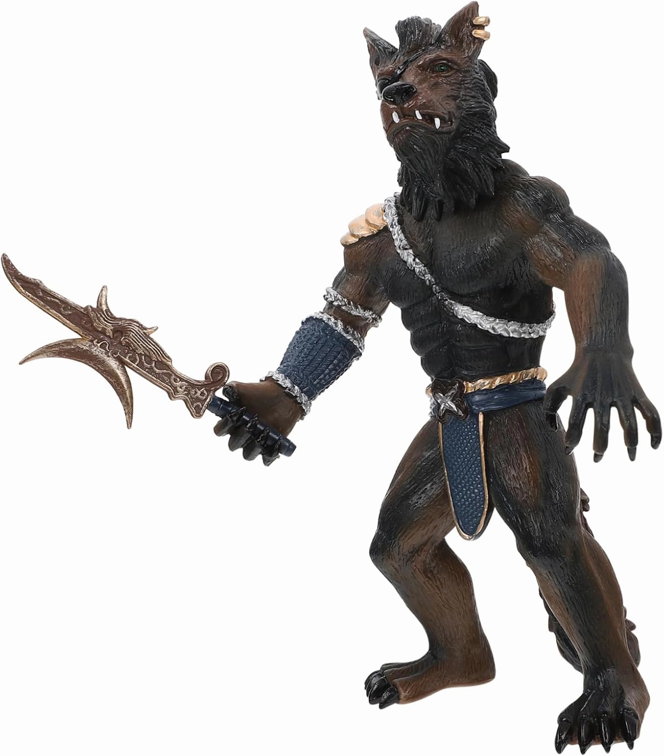 Imitation Werewolf Model Realistic Miniature Werewolf Warrior Figurine for Safe Material for Imaginative Play and Collectors
