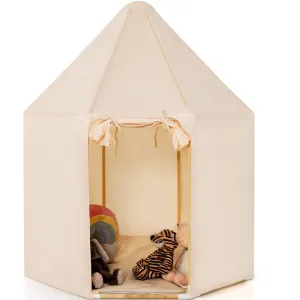 INFANS Kids Play Tent with Washable Mat, Anti-Trip Large Playhouse Toys with 2 Doors