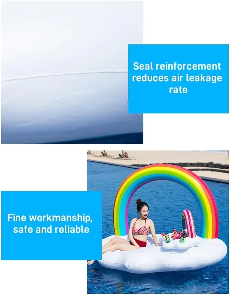 inflatable rainbow pool float, suitable for boys, girls, adults, 70-inch giant rainbow float, summer beach riding party pool raft leisure toys(Does not include The small rainbow floating bed)