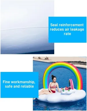 inflatable rainbow pool float, suitable for boys, girls, adults, 70-inch giant rainbow float, summer beach riding party pool raft leisure toys(Does not include The small rainbow floating bed)