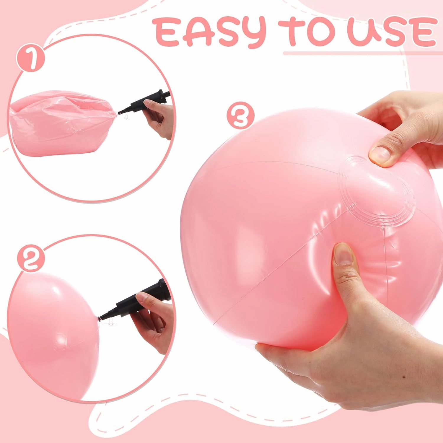 Inflatable Beach Balls Bulk Macaron Color Jumbo Large Beach Balls Pool Game Toys for Summer Swimming Party Games Water