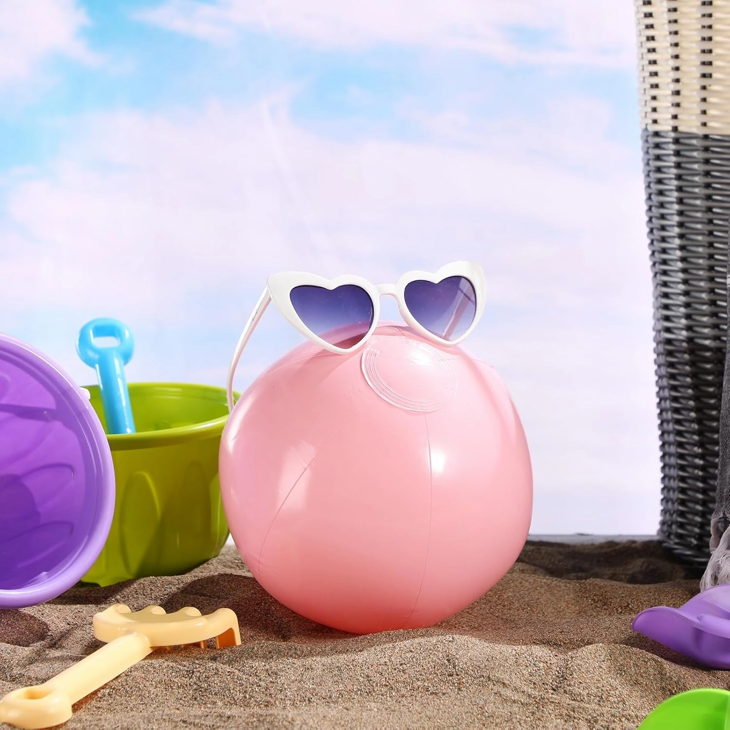 Inflatable Beach Balls Bulk Macaron Color Jumbo Large Beach Balls Pool Game Toys for Summer Swimming Party Games Water