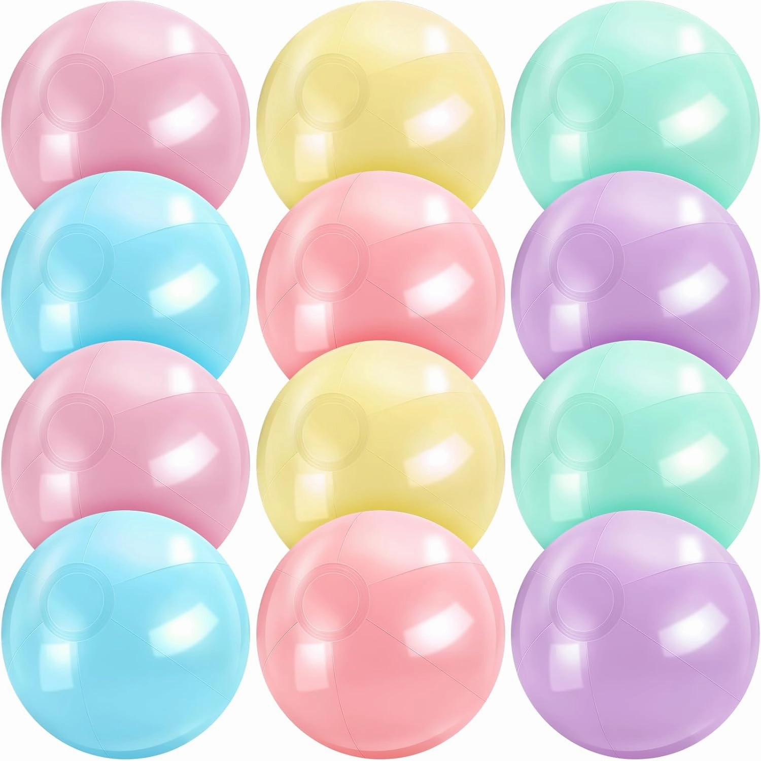 Inflatable Beach Balls Bulk Macaron Color Jumbo Large Beach Balls Pool Game Toys for Summer Swimming Party Games Water