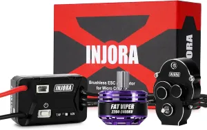 INJORA MBL32 G2 Waterproof Brushless ESC & 2204 Fat Viper Outrunner Motor for 1/18 TRX4M Upgrade
