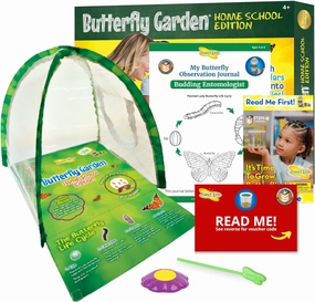 Insect Lore Butterfly Garden with Prepaid Voucher to Redeem Caterpillars Later | Ultra-Clear Dome Habitat | Butterfly Raising Kit | Raise 5 Painted Lady Butterflies Prepaid Voucher