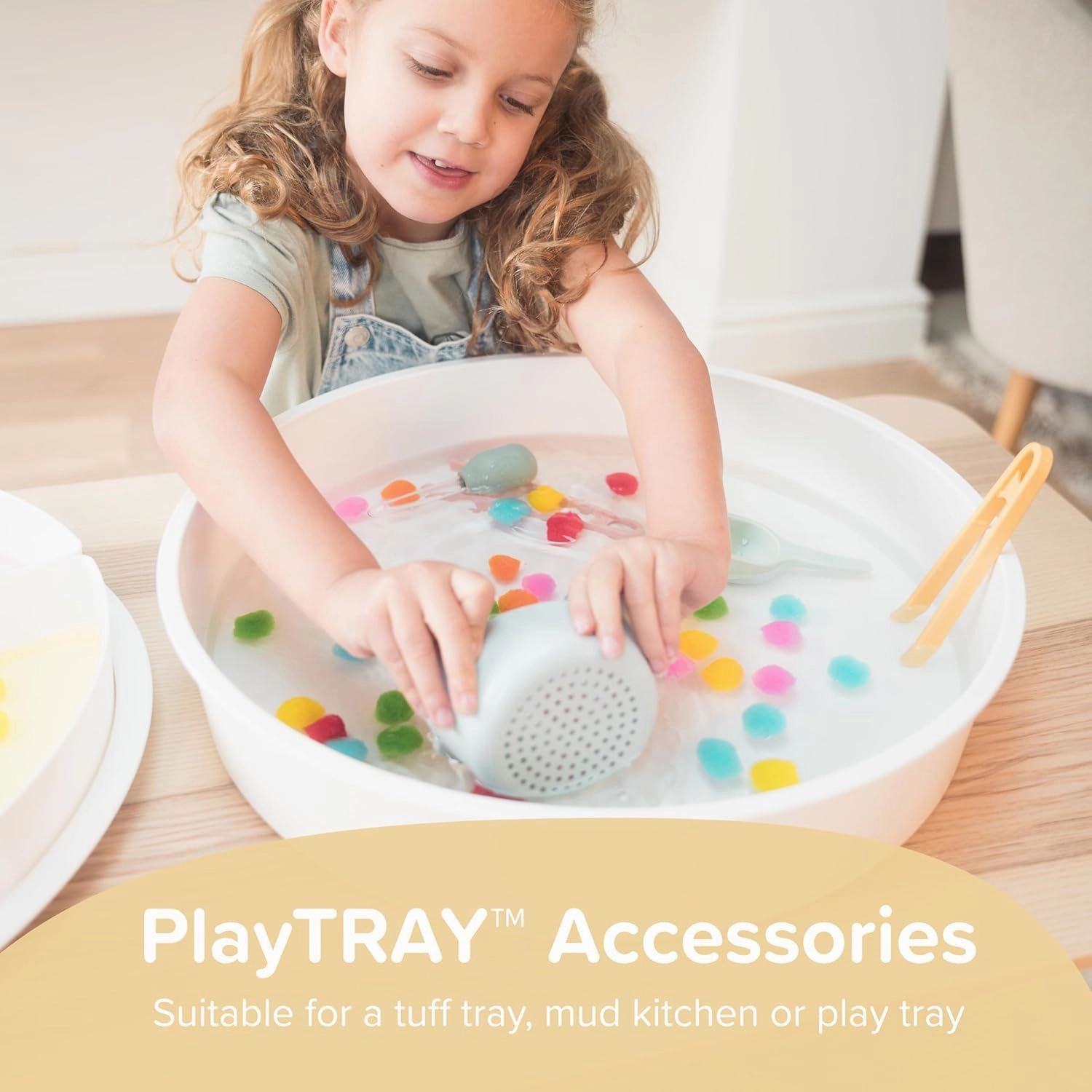 Inspire My Play - 3 x Nesting Bowls and Sieve - Perfect for Sensory PlayTray - Sensory Bin Accessories - Special Education Classroom Supplies - Montessori Education Toys - Coral