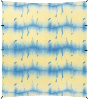 Irregular tie-dye in Yellow and Blue Stable Beach Tent UPF50  Waterproof Sun Shelter with Sturdy Poles, Sandbags and Shovel for Camping, Fishing, Backyard Fun