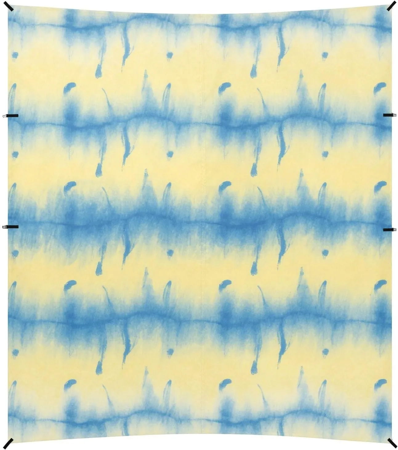 Irregular tie-dye in Yellow and Blue Stable Beach Tent UPF50  Waterproof Sun Shelter with Sturdy Poles, Sandbags and Shovel for Camping, Fishing, Backyard Fun