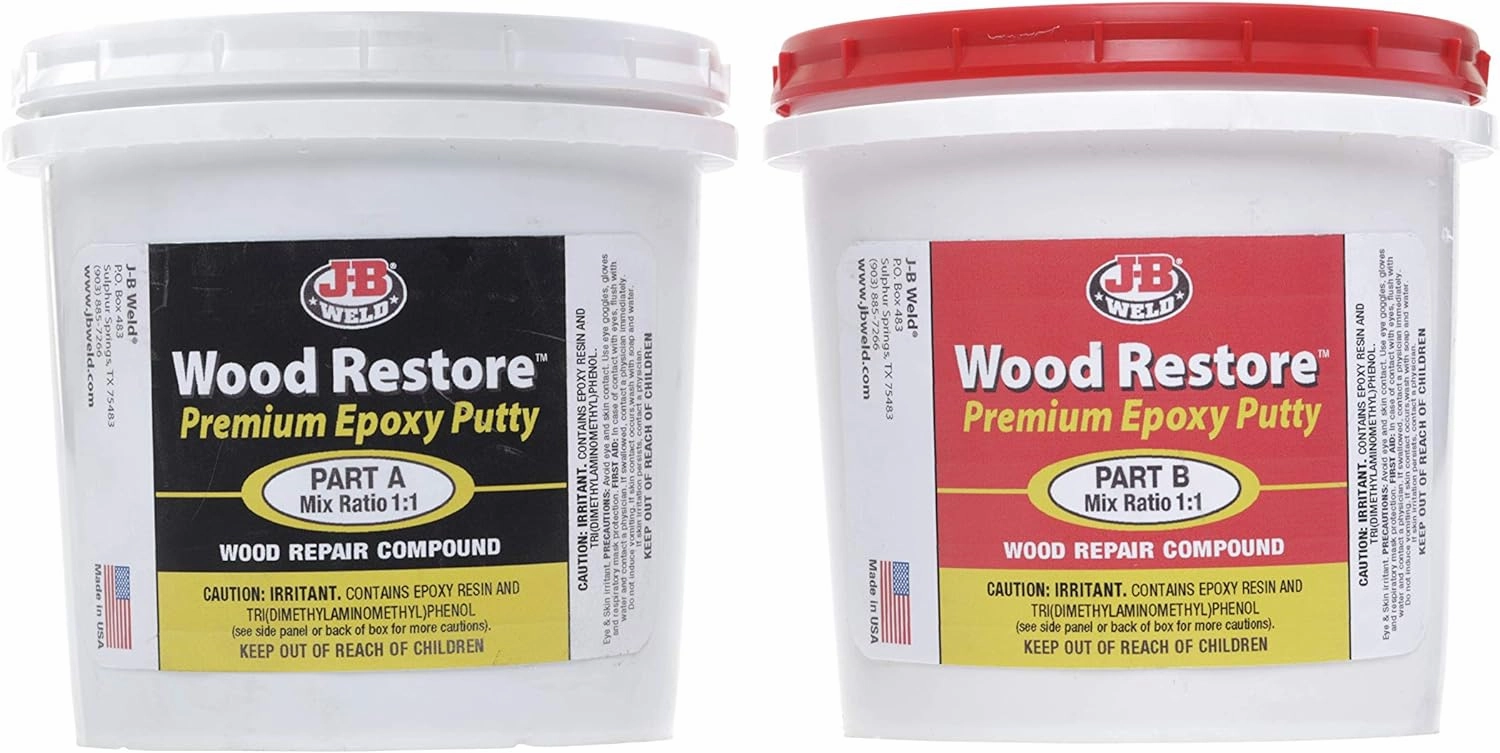 J-B Weld 40007 Wood Restore Premium Epoxy Putty Kit - 64 oz.