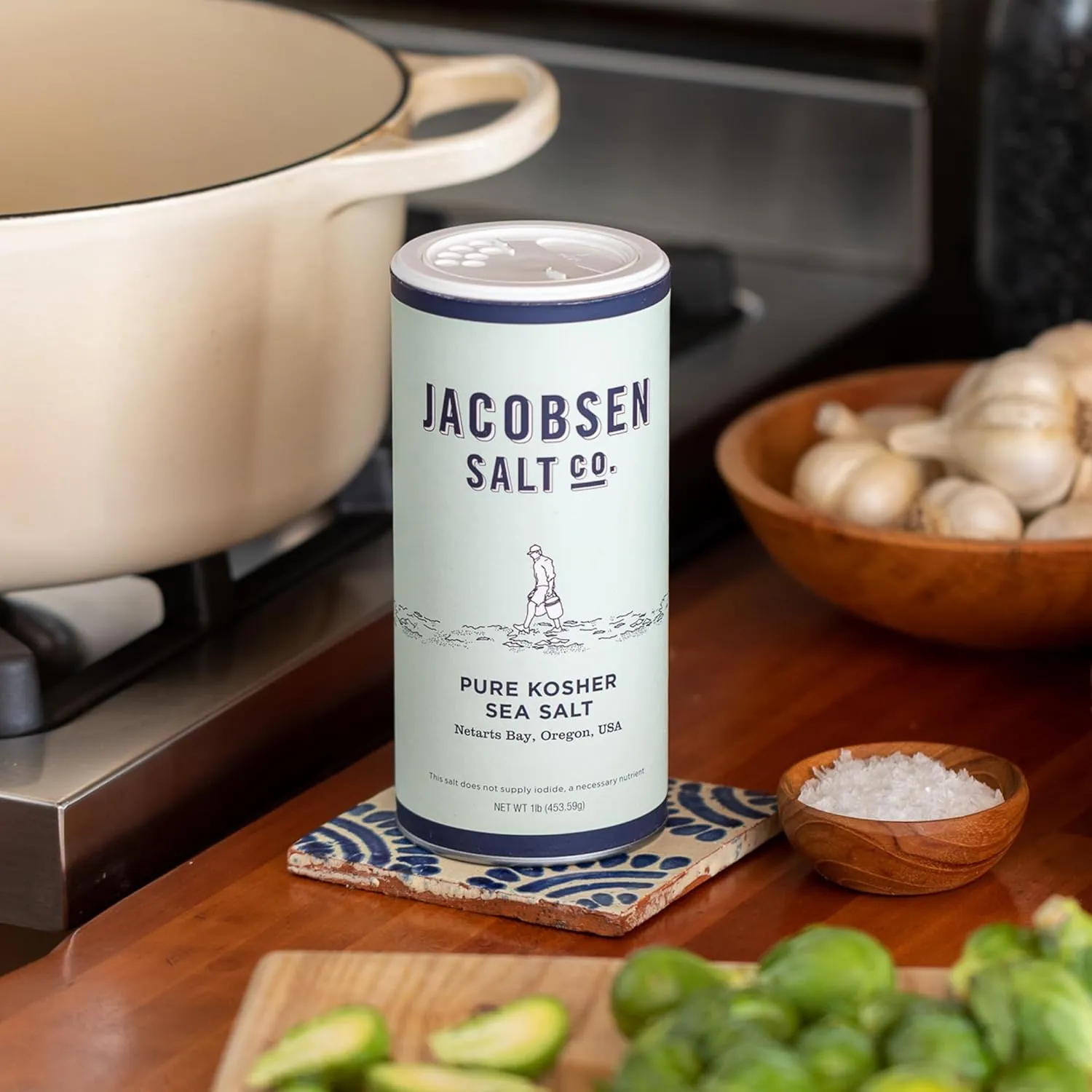 Jacobsen Salt Co. Pure Kosher Sea Salt – Kosher, Coarse, Non-Iodized Made in USA, Non-GMO, Steak Seasoning, Gourmet, Real Salt Flakes – 12oz