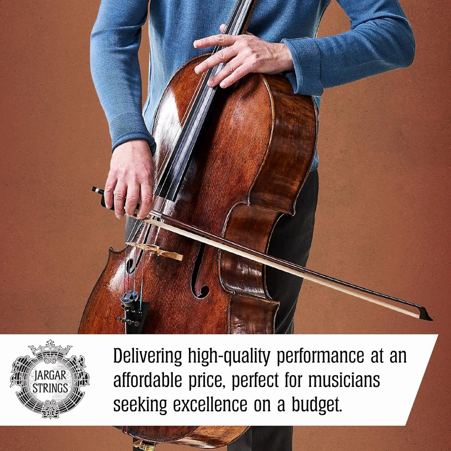 Jargar Evoke Cello D | Multi Alloy Carbon Steel Core Cello String for Professionals and Aspiring Cellists | Brilliant, Round, and Focused Sound with Elegant Timbre | Made In Denmark | D-String