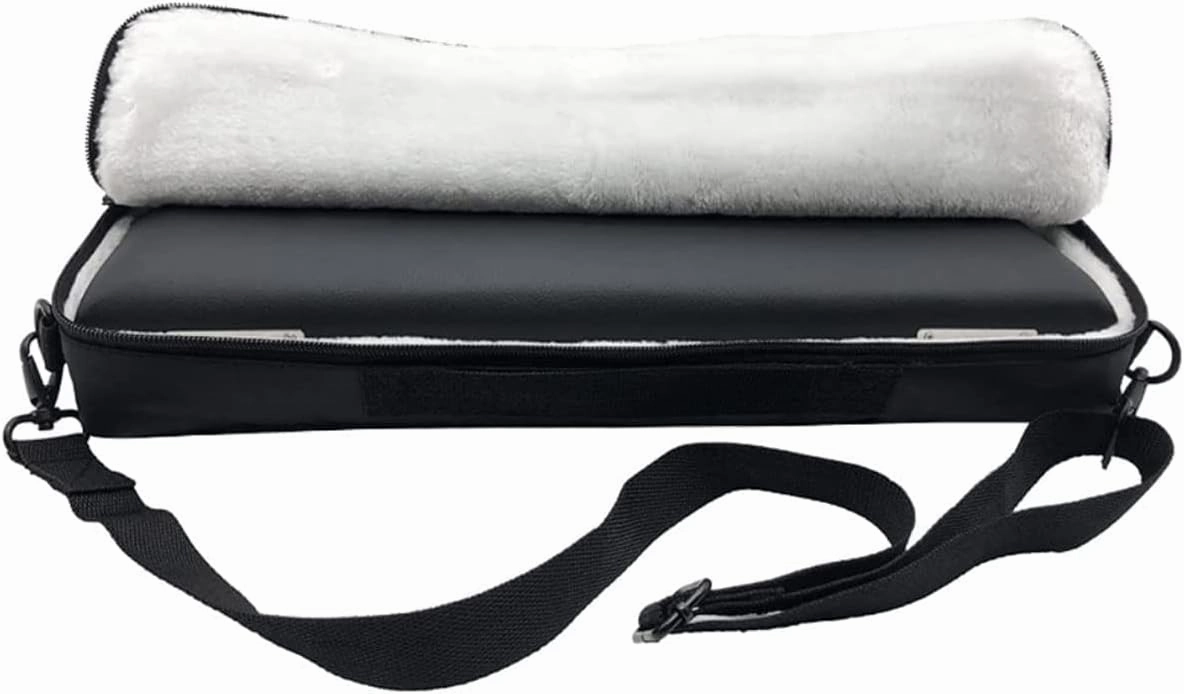Jiayouy PU Leather Flute Case Carrying Handbag Durable for 16 Holes Flute C Foot with Adjustable Shoulder Strap