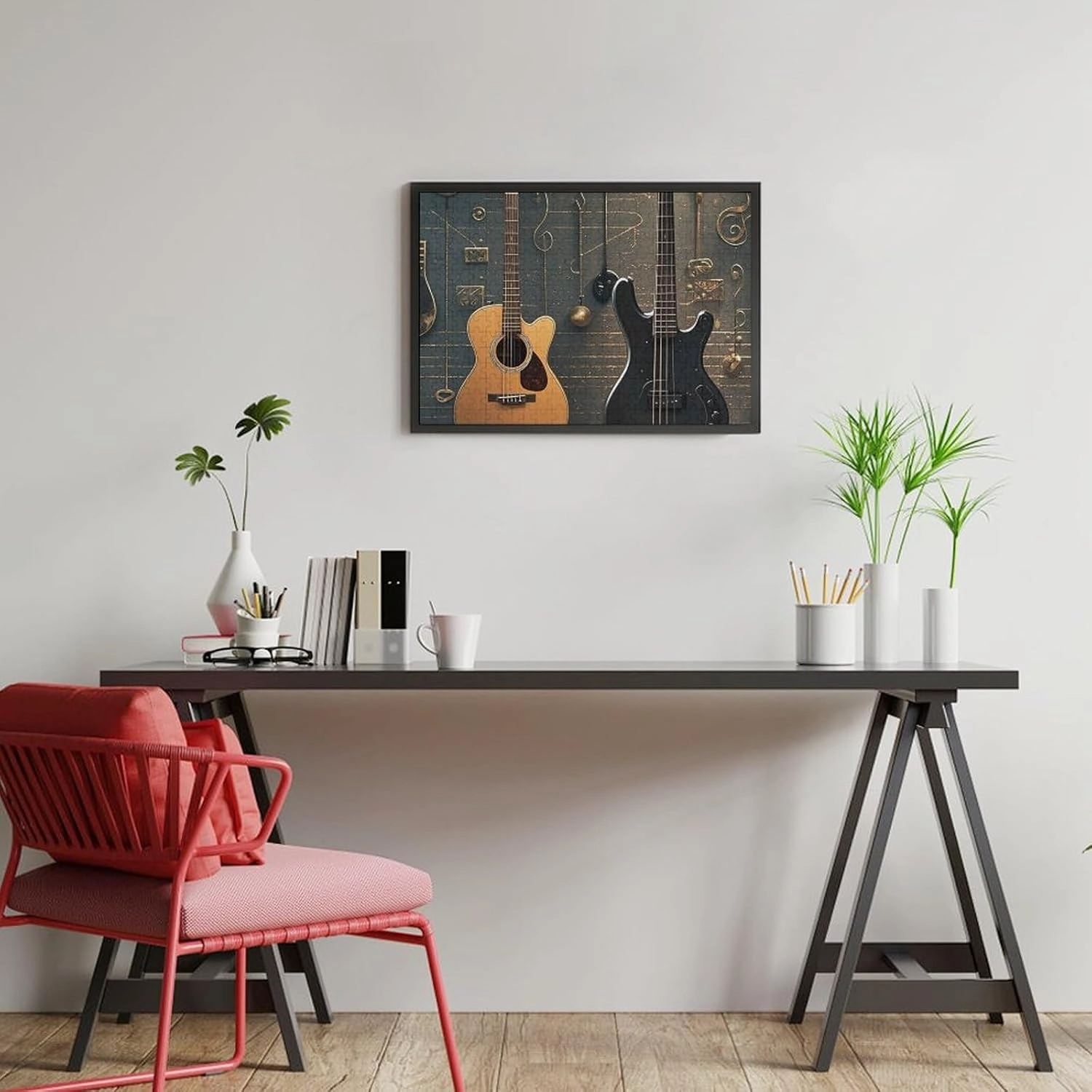 Jigsaw Puzzle from Photos 300/500/1000 Pieces Personalized Wooden Picture Puzzles Custom Puzzle from Pictures Musical Instruments Puzzles for Adults Family Birthday Valentine's Day Gifts