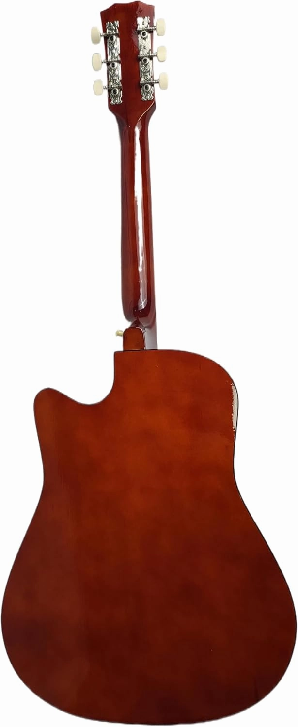 Joymusic 38 inch brown beginner acoustic guitar kit,bundle with a strap with picks holder,digital tuner, set strings, capo,cleaning cloth,6 picks,gig bag.(JG-38C,BR)
