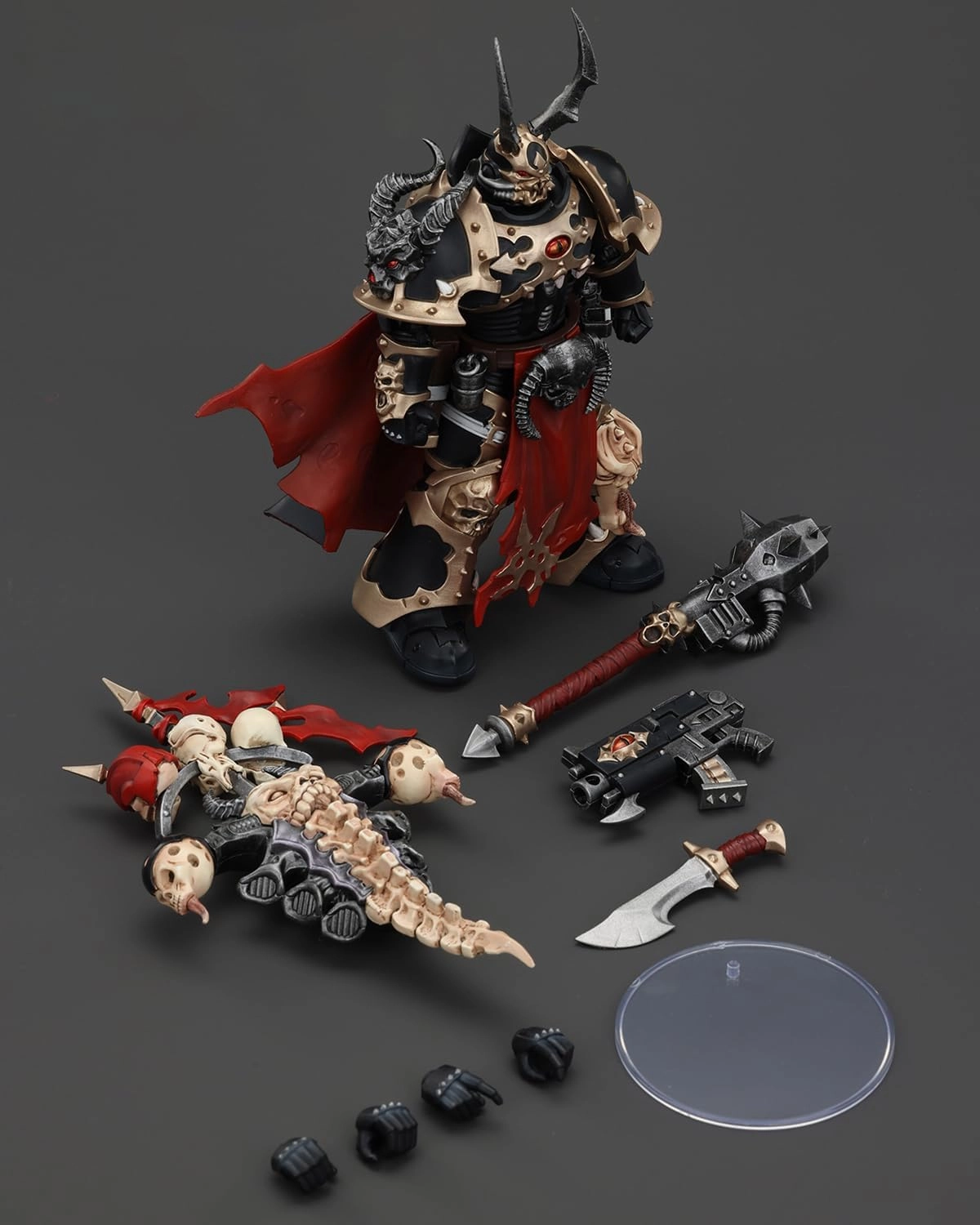 JoyToy Warhammer 40K Genuine License 1:18 Action Figure, Chaos Space Marines Black Legion Chosen Champion with Bolter and Power Maul, 4.96 inch Collectible Action Figures Sets